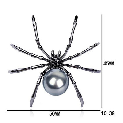 1 buc negru/alb de înaltă calitate păianjen perlă broșă insecte cadouri corsaj feminin accesorii bărbați bijuterii de personalitate de modă coreeană