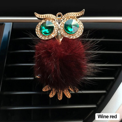 Diamond Fur Owl Car Αποσμητικό αέρα Auto Outlet Κλιπ Άρωμα Άρωμα Άρωμα Αυτοκινήτου Diffuser Bling Αξεσουάρ αυτοκινήτου Δώρα διακόσμησης εσωτερικού χώρου