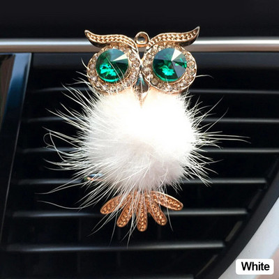 Diamond Fur Owl Car Αποσμητικό αέρα Auto Outlet Κλιπ Άρωμα Άρωμα Άρωμα Αυτοκινήτου Diffuser Bling Αξεσουάρ αυτοκινήτου Δώρα διακόσμησης εσωτερικού χώρου