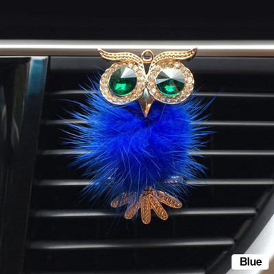Diamond Fur Owl Car Αποσμητικό αέρα Auto Outlet Κλιπ Άρωμα Άρωμα Άρωμα Αυτοκινήτου Diffuser Bling Αξεσουάρ αυτοκινήτου Δώρα διακόσμησης εσωτερικού χώρου