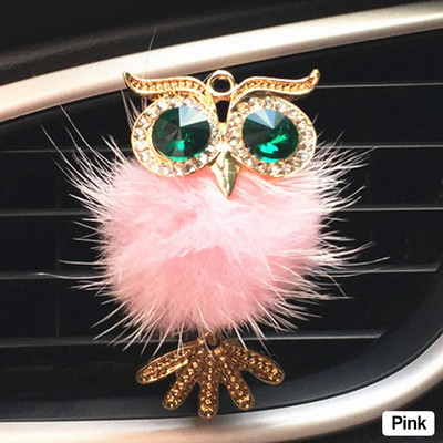 Diamond Fur Owl Car Αποσμητικό αέρα Auto Outlet Κλιπ Άρωμα Άρωμα Άρωμα Αυτοκινήτου Diffuser Bling Αξεσουάρ αυτοκινήτου Δώρα διακόσμησης εσωτερικού χώρου