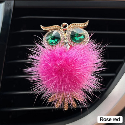 Diamond Fur Owl Car Αποσμητικό αέρα Auto Outlet Κλιπ Άρωμα Άρωμα Άρωμα Αυτοκινήτου Diffuser Bling Αξεσουάρ αυτοκινήτου Δώρα διακόσμησης εσωτερικού χώρου
