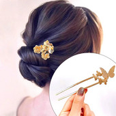 1Gb jauni ķīniešu stila tauriņu matu spieķi Izsmalcināti sieviešu zirgastes turētājs matu sprādzes sievietēm Hanfu galvassegas matu aksesuāri