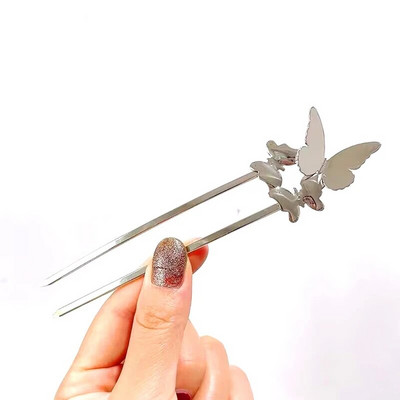 1Gb jauni ķīniešu stila tauriņu matu spieķi Izsmalcināti sieviešu zirgastes turētājs matu sprādzes sievietēm Hanfu galvassegas matu aksesuāri