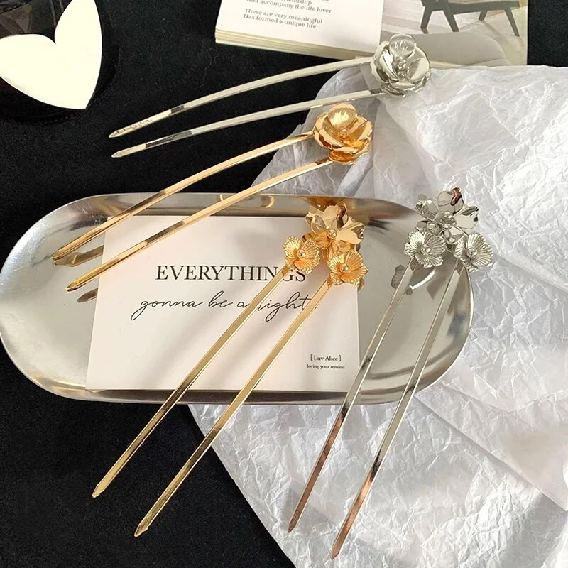 1Gb jauni ķīniešu stila tauriņu matu spieķi Izsmalcināti sieviešu zirgastes turētājs matu sprādzes sievietēm Hanfu galvassegas matu aksesuāri