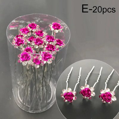 20 tk Naiste U-kujuline juuksenõel, metallist klambriga juuksenõelad, kristalllilled, tiaara juuksepulgad, tarvikud pulmapeakatted