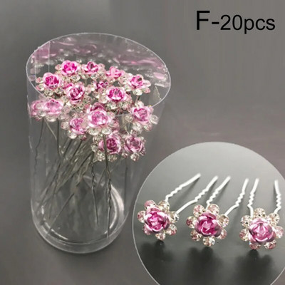 20 tk Naiste U-kujuline juuksenõel, metallist klambriga juuksenõelad, kristalllilled, tiaara juuksepulgad, tarvikud pulmapeakatted