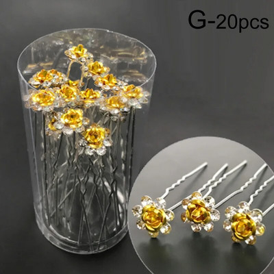 20 tk Naiste U-kujuline juuksenõel, metallist klambriga juuksenõelad, kristalllilled, tiaara juuksepulgad, tarvikud pulmapeakatted