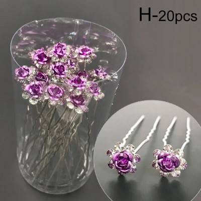 20 tk Naiste U-kujuline juuksenõel, metallist klambriga juuksenõelad, kristalllilled, tiaara juuksepulgad, tarvikud pulmapeakatted