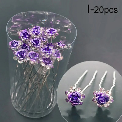 20 tk Naiste U-kujuline juuksenõel, metallist klambriga juuksenõelad, kristalllilled, tiaara juuksepulgad, tarvikud pulmapeakatted