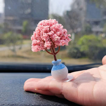 Νέο αυτοκίνητο Mini Tree Decorations Κεντρική κονσόλα Αξεσουάρ πράσινα φυτά τοποθετημένα σε αυτοκίνητο Προσομοιωμένη διακόσμηση λουλουδιών Χαριτωμένο δώρο για κορίτσια