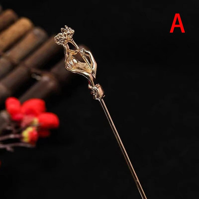 Čínsky palácový lampión, sponky do vlasov, zlaté kovové vlasové tyčinky, vidličky so svetlom, dámske prívesky na šaty Hanfu