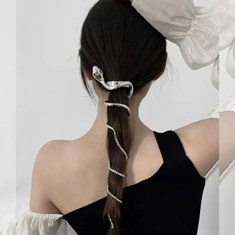 Μαλλιά φουρκέτα ραβδί τυλίγματος σπάγγος στημόνι μακριά φούντα Rhinestone Metal Punk Headwear Αξεσουάρ μαλλιών για γυναίκες Δώρο κοσμήματος