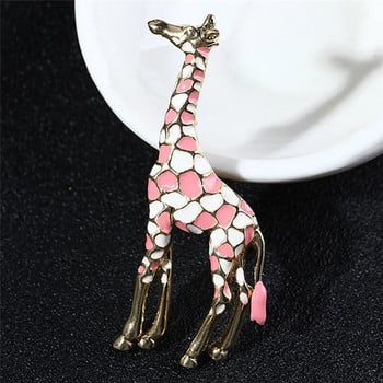 Емайлирани брошки с жирафи за жени Сладка брошка с животни Игла Модни бижута Цветен подарък за деца Изискани брошки