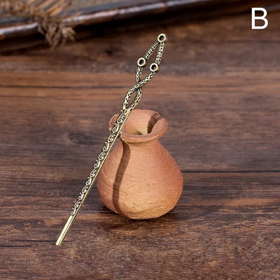 Φυσικό μαύρο σανταλόξυλο φουρκέτες Γυναικεία μπαστούνια μαλλιών για κορίτσια Κλιπ μαλλιών σε σχήμα Chopstick Καρφίτσες ρετρό Stlye κοσμήματα για τα μαλλιά