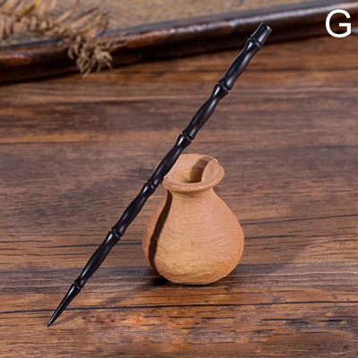 Φυσικό μαύρο σανταλόξυλο φουρκέτες Γυναικεία μπαστούνια μαλλιών για κορίτσια Κλιπ μαλλιών σε σχήμα Chopstick Καρφίτσες ρετρό Stlye κοσμήματα για τα μαλλιά