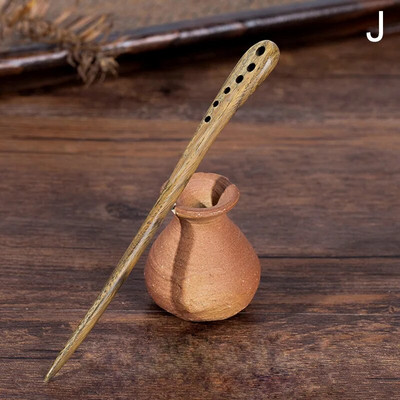 Φυσικό μαύρο σανταλόξυλο φουρκέτες Γυναικεία μπαστούνια μαλλιών για κορίτσια Κλιπ μαλλιών σε σχήμα Chopstick Καρφίτσες ρετρό Stlye κοσμήματα για τα μαλλιά