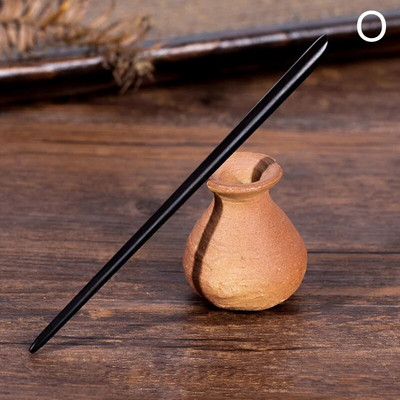 Φυσικό μαύρο σανταλόξυλο φουρκέτες Γυναικεία μπαστούνια μαλλιών για κορίτσια Κλιπ μαλλιών σε σχήμα Chopstick Καρφίτσες ρετρό Stlye κοσμήματα για τα μαλλιά