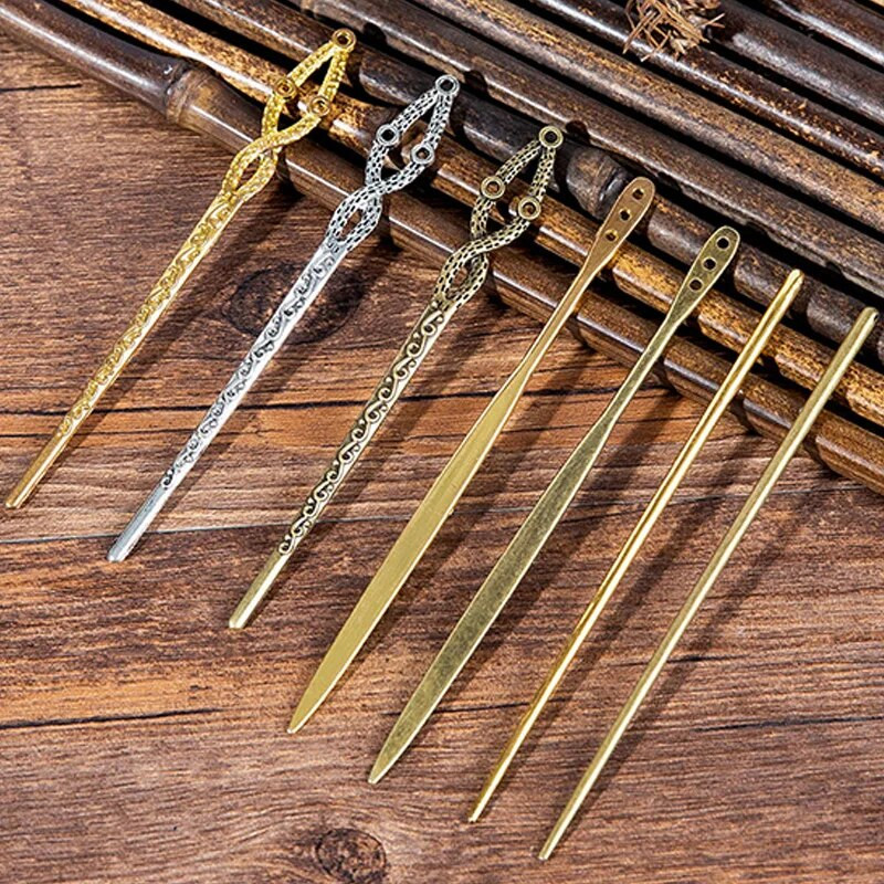 Φυσικό μαύρο σανταλόξυλο φουρκέτες Γυναικεία μπαστούνια μαλλιών για κορίτσια Κλιπ μαλλιών σε σχήμα Chopstick Καρφίτσες ρετρό Stlye κοσμήματα για τα μαλλιά