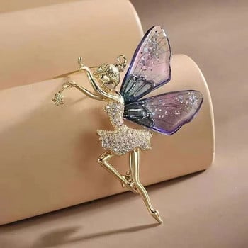 1PC Fashion Alloy Angel Fairy Inlaid Ζιργκόν Καρφίτσα για Γυναικεία Παλτό Δώρα με κοσμήματα με καρφίτσα από στρας με πούλιες κορσάζ