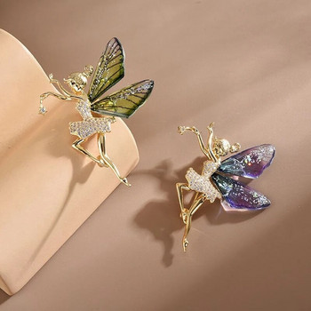 1PC Fashion Alloy Angel Fairy Inlaid Ζιργκόν Καρφίτσα για Γυναικεία Παλτό Δώρα με κοσμήματα με καρφίτσα από στρας με πούλιες κορσάζ