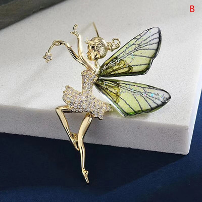 1 tk moesulamist inglihaldjas inkrusteeritud tsirkoonist pross naistele mantel, kivist litrid korsaannõelaga ehted kingitused