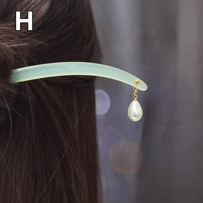 Vintažinio kiniško stiliaus plaukų šakutės plaukų segtukai segtukai acetato plaukų lazdelės perlai karoliukai kutai Step Shake kinų vestuvių papuošalai plaukams