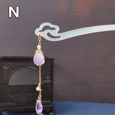 Vintažinio kiniško stiliaus plaukų šakutės plaukų segtukai segtukai acetato plaukų lazdelės perlai karoliukai kutai Step Shake kinų vestuvių papuošalai plaukams