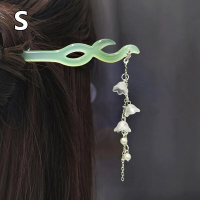 Vintažinio kiniško stiliaus plaukų šakutės plaukų segtukai segtukai acetato plaukų lazdelės perlai karoliukai kutai Step Shake kinų vestuvių papuošalai plaukams