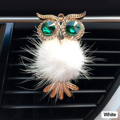 Crystal Owl Car Αποσμητικό αέρα Diamond Villus Owl Car Perfume Air Vent Clip Αξεσουάρ αυτοκινήτου Εσωτερικό Γυναικείο Στολίδι Αρωματοθεραπείας