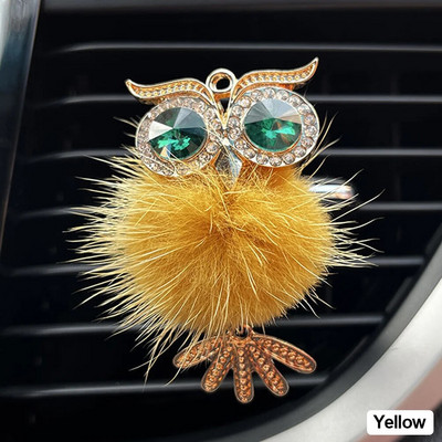 Crystal Owl Car Αποσμητικό αέρα Diamond Villus Owl Car Perfume Air Vent Clip Αξεσουάρ αυτοκινήτου Εσωτερικό Γυναικείο Στολίδι Αρωματοθεραπείας