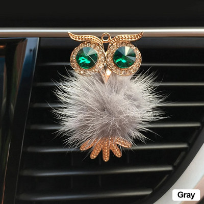 Crystal Owl Car Αποσμητικό αέρα Diamond Villus Owl Car Perfume Air Vent Clip Αξεσουάρ αυτοκινήτου Εσωτερικό Γυναικείο Στολίδι Αρωματοθεραπείας