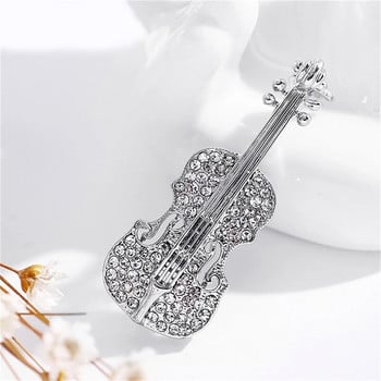 Модни дамски игли Пънк индивидуални брошки Кристални кристали Цигулка Брошки Игли Бижута Аксесоари Брошка