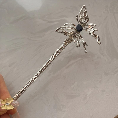 Mados drugelio plaukų lazdelės moterims Metaliniai plaukų segtukai Minimalistiniai nereguliarūs mergaičių plaukų segtukai plaukų kuodelių formavimo galvos apdangalai