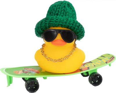 Miniauto kummipardid, kummipardi autokaunistus armatuurlaua autodekoratsioon koos minitooli, mütsi, kaelakee ja päikeseprillidega