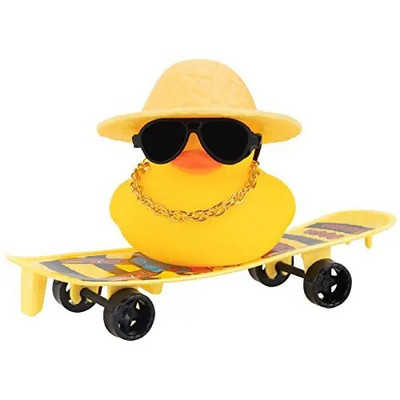 Miniauto kummipardid, kummipardi autokaunistus armatuurlaua autodekoratsioon koos minitooli, mütsi, kaelakee ja päikeseprillidega