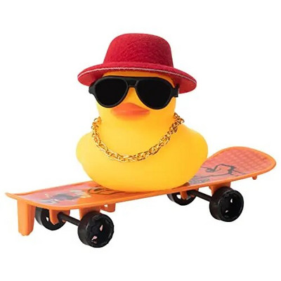 Miniauto kummipardid, kummipardi autokaunistus armatuurlaua autodekoratsioon koos minitooli, mütsi, kaelakee ja päikeseprillidega