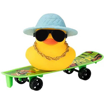 Miniauto kummipardid, kummipardi autokaunistus armatuurlaua autodekoratsioon koos minitooli, mütsi, kaelakee ja päikeseprillidega