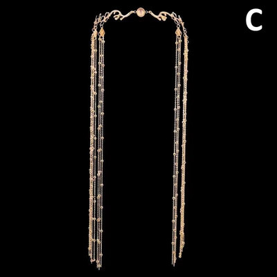 Haldjas pikk tutiga loor Juuksekaunistused Otsmikukett Näokardin Retro luksuslik kristallist jõulupeakate Naiste juuste aksessuaarid