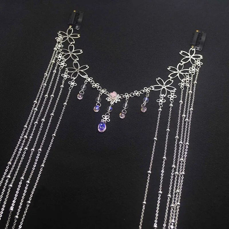 Haldjas pikk tutiga loor Juuksekaunistused Otsmikukett Näokardin Retro luksuslik kristallist jõulupeakate Naiste juuste aksessuaarid