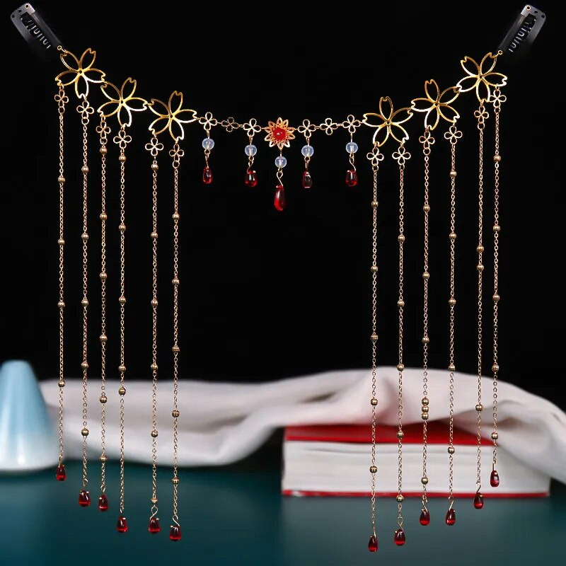 Haldjas pikk tutiga loor Juuksekaunistused Otsmikukett Näokardin Retro luksuslik kristallist jõulupeakate Naiste juuste aksessuaarid