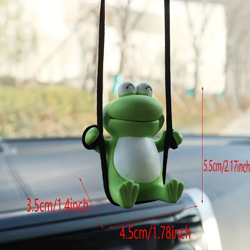 Auto ripatsvõrk punane kiik konn armas loominguline auto sisekujundus, ornament tahavaatepeegel, ripats, kipsist lahtine lõhn