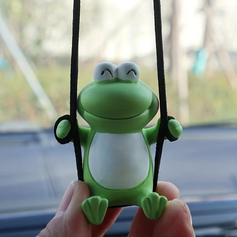 Auto ripatsvõrk punane kiik konn armas loominguline auto sisekujundus, ornament tahavaatepeegel, ripats, kipsist lahtine lõhn