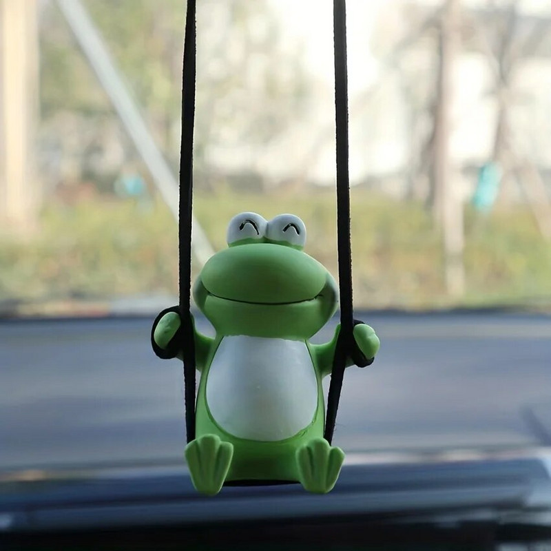 Auto ripatsvõrk punane kiik konn armas loominguline auto sisekujundus, ornament tahavaatepeegel, ripats, kipsist lahtine lõhn