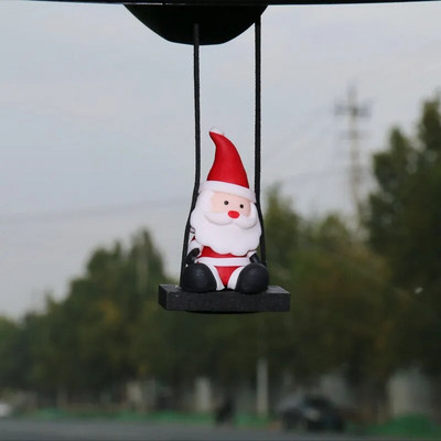 Auto tahavaatepeegli aksessuaarid Jõuluvana kiige ripats, kaunistus tahavaatepeegli jaoks, jõulusõiduki sisustustarvikud