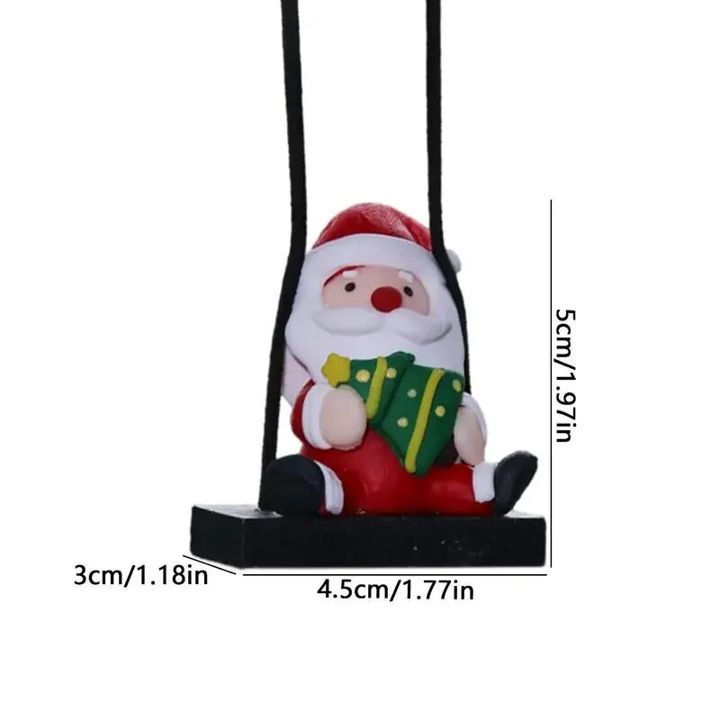 Auto tahavaatepeegli aksessuaarid Jõuluvana kiige ripats, kaunistus tahavaatepeegli jaoks, jõulusõiduki sisustustarvikud