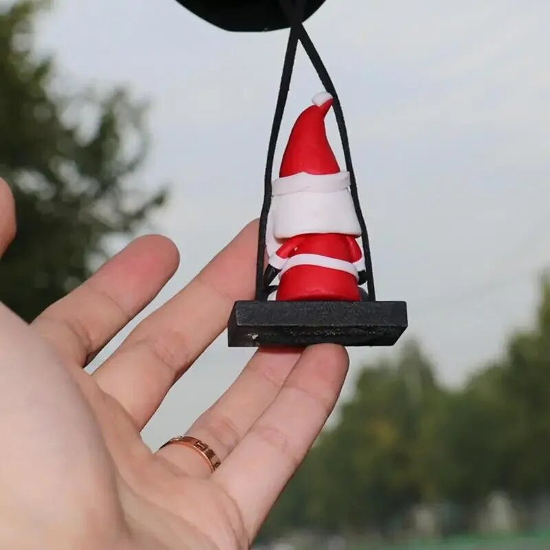 Auto tahavaatepeegli aksessuaarid Jõuluvana kiige ripats, kaunistus tahavaatepeegli jaoks, jõulusõiduki sisustustarvikud