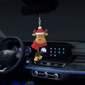Коледна украса висулка анимационен елен снежен човек декорация на огледало за обратно виждане на кола висулка интериор на кола украса на кола