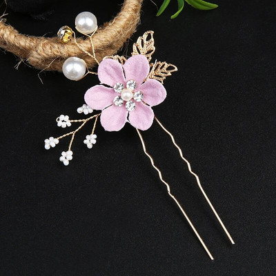 Vintage Flower Crystal Juukseklambrid Mood Hair Maker Bun Juuksekammid Plastikust läikiv juuksenõel naistele Pulmajuukseaksessuaarid Kingitus