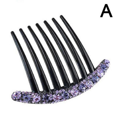 Vintage Flower Crystal Juukseklambrid Mood Hair Maker Bun Juuksekammid Plastikust läikiv juuksenõel naistele Pulmajuukseaksessuaarid Kingitus